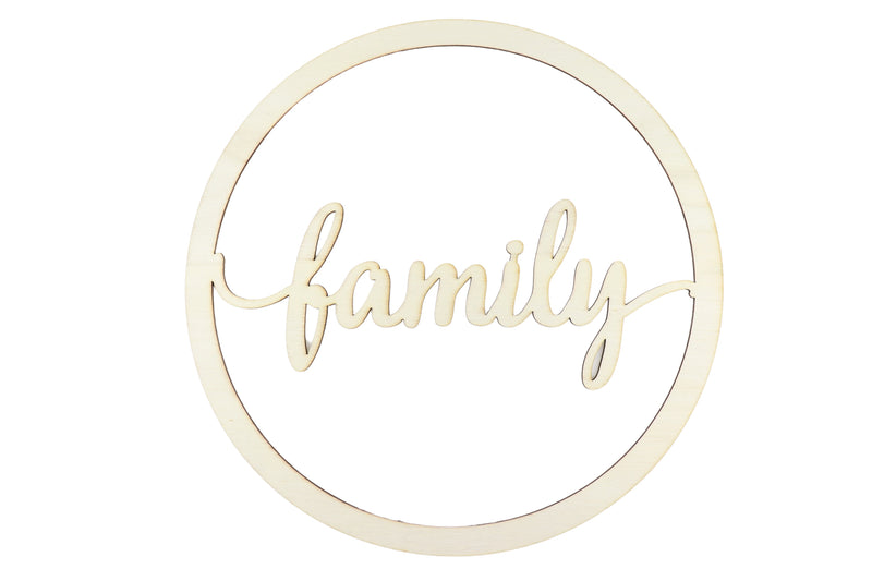 Holzring mit Schriftzug `FAMILY`