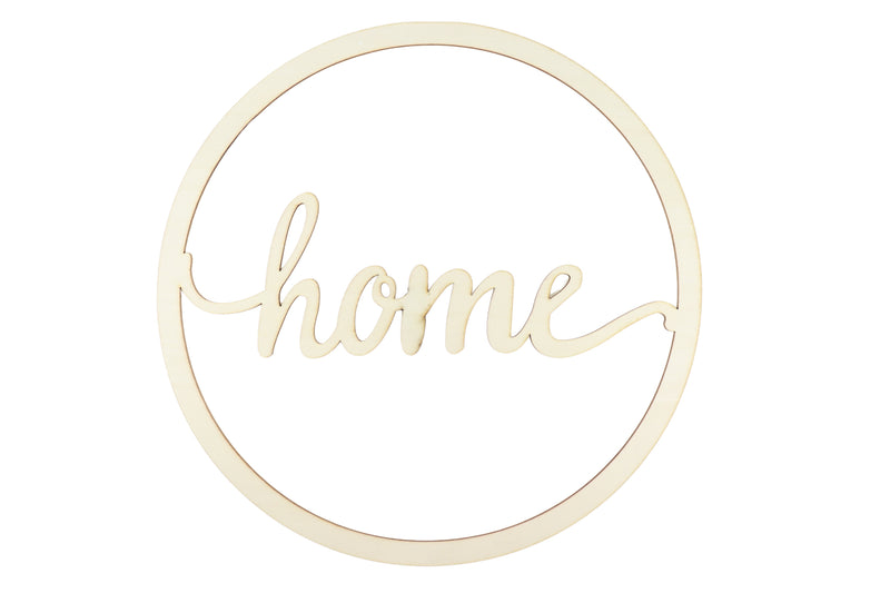 Holzring mit Schriftzug `HOME`
